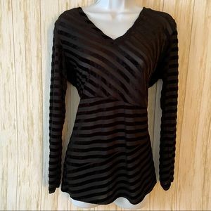 Velvet Stripe Long Sleeved Top